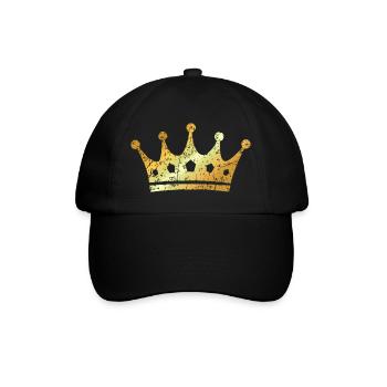 Krone (Goldgelb) - Baseballkappe - Schwarz/Schwarz - Vorne