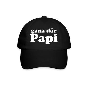 ganz dr Papi - Baseballkappe - Schwarz/Schwarz - Vorne