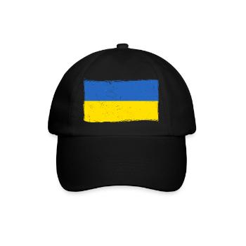 Ukraine Flagge Vintage Ukrainische Fahne Used Look - Baseballkappe - Schwarz/Schwarz - Vorne