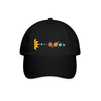 Sonnensystem - Baseballkappe - Schwarz/Schwarz - Vorne