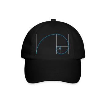 Golden ratio and golden spiral - Baseballkappe - Schwarz/Schwarz - Vorne