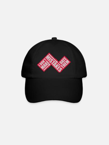 Date Mistakes Zitat Logo - Baseballkappe - Schwarz/Schwarz