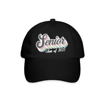 Senior Class Of 2023 Retro Graduation Party Geschenk - Baseballkappe - Schwarz/Schwarz - Vorne