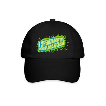 speak lyrics and sarcasm - Baseballkappe - Schwarz/Schwarz - Vorne