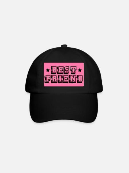 Best friend rosa tshirt - Baseballkappe - Schwarz/Schwarz