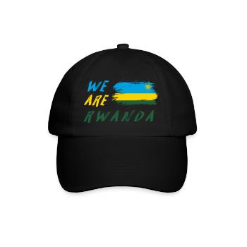 Wir sind Ruanda - Baseballkappe - Schwarz/Schwarz - Vorne