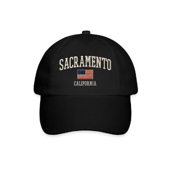 Sacramento Americana Flag Design - Baseballkappe - Schwarz/Schwarz - Vorne