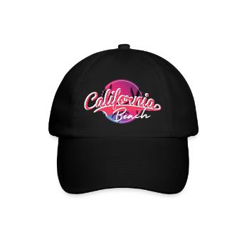 California Beach Sunset Skript - Baseballkappe - Schwarz/Schwarz - Vorne