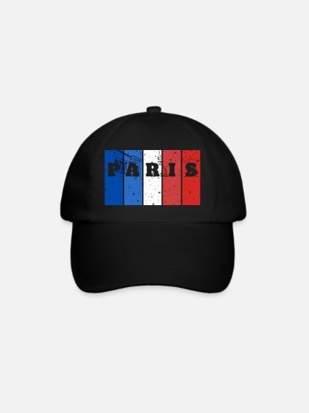 Paris Stripes Splash - Baseballkappe - Schwarz/Schwarz