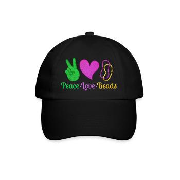 Peace Love Beads Mardi Gras Parade - Baseballkappe - Schwarz/Schwarz - Vorne