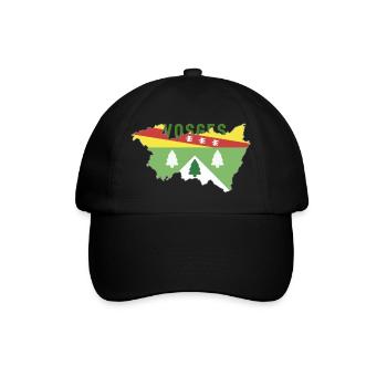 Karte der Vogesen und ihres Wappens - Baseballkappe - Schwarz/Schwarz - Vorne