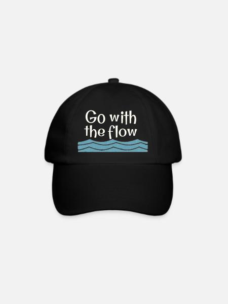 Go with the flow - Baseballkappe - Schwarz/Schwarz