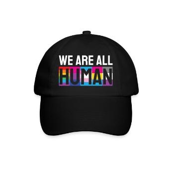 Wir sind alle Menschen LGBTQIA - Baseballkappe - Schwarz/Schwarz - Vorne