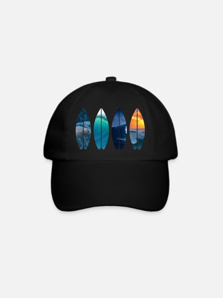 Surfer Geschenk Vintage - Baseballkappe - Schwarz/Schwarz