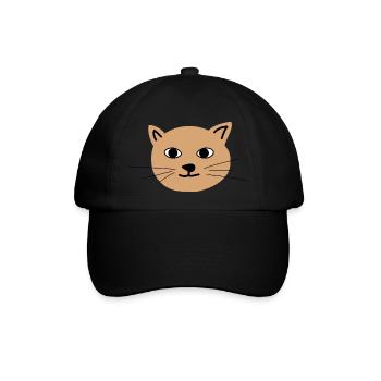 Katzengesicht 1 - Baseballkappe - Schwarz/Schwarz - Vorne