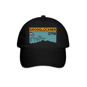 Großglockner Skitour Wandern Berglauf Hohe Tauern - Baseballkappe - Schwarz/Schwarz - Vorne