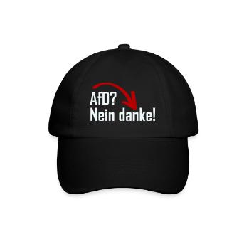 AfD? Nein danke! - Baseballkappe - Schwarz/Schwarz - Vorne