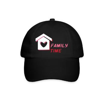 Family time - Familienzeit - Baseballkappe - Schwarz/Schwarz - Vorne