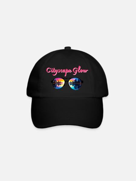 Cityscape Glow, Sonnenbrille - Baseballkappe - Schwarz/Schwarz