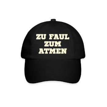 Zu faul zum atmen - Baseballkappe - Schwarz/Schwarz - Vorne