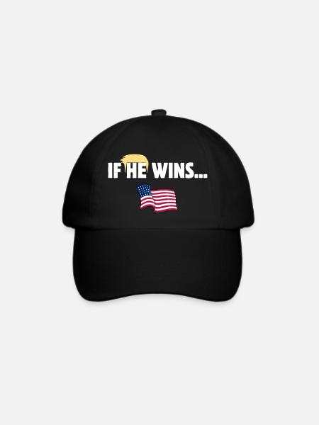 WENN ER GEWINNT ... US-WAHL 2024  - Baseballkappe - Schwarz/Schwarz