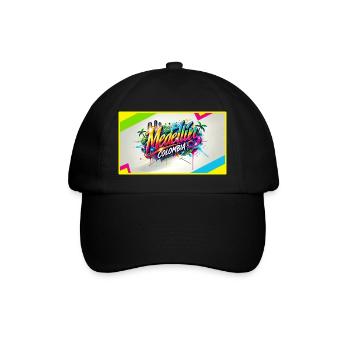 Medellin Kolumbien Graffiti Design - Baseballkappe - Schwarz/Schwarz - Vorne