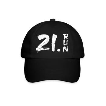 21.1 Halbmarathon - Baseballkappe - Schwarz/Schwarz - Vorne