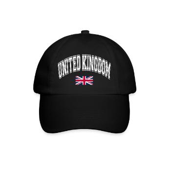 United Kingdom Flagge - Baseballkappe - Schwarz/Schwarz - Vorne
