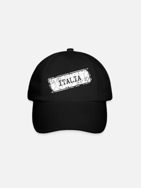 Italia - Baseballkappe - Schwarz/Schwarz