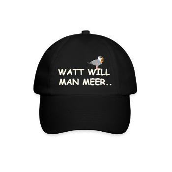 Watt Wandern  - Baseballkappe - Schwarz/Schwarz - Vorne