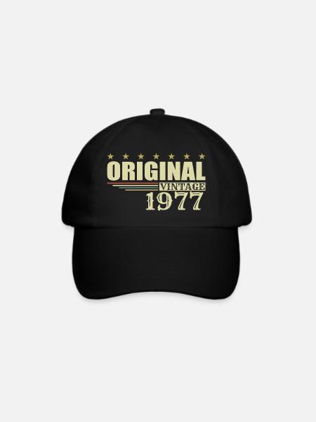 1977 Geburtstag 1977 - Baseballkappe - Schwarz/Schwarz