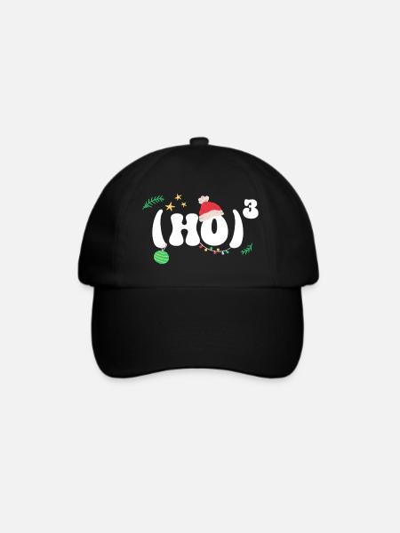 (HO)3 - Hohoho - Weihnachten Mathe - Baseballkappe - Schwarz/Schwarz