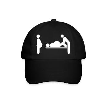 Geburtsmomente in schlichten Silhouetten - Baseballkappe - Schwarz/Schwarz - Vorne