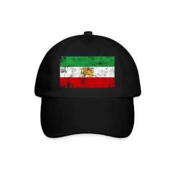 Iran alte Fahne Grunge Retro VIntage - Baseballkappe - Schwarz/Schwarz - Vorne