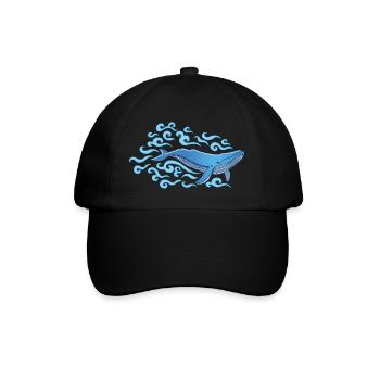 Der Blauwal - Baseballkappe - Schwarz/Schwarz - Vorne