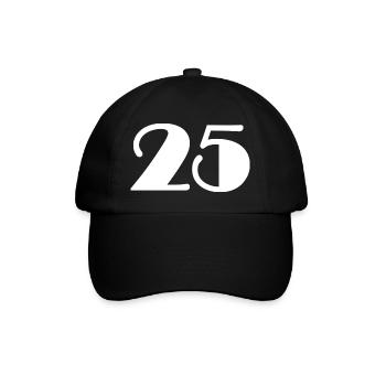 25. 25 JAHRE. 25. JUBILÄUM. 25 JAHRESJUBILÄUM. - Baseballkappe - Schwarz/Schwarz - Vorne
