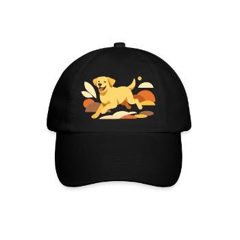 Happy Labrador Dog Illustration für Hundeliebhaber - Baseballkappe - Schwarz/Schwarz - Vorne