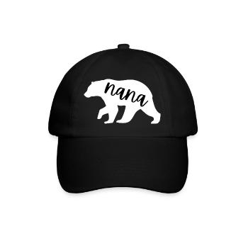 Nana Bär süße Oma Muttertagsgeschenk Familiengeschenk - Baseballkappe - Schwarz/Schwarz - Vorne