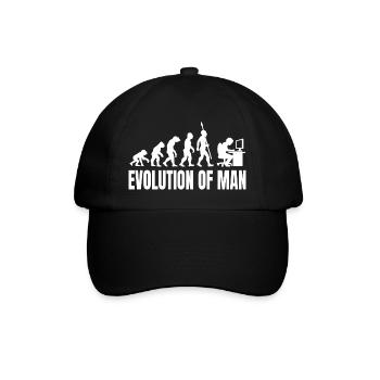 Programmierer Computerfreak Evolution Retro - Baseballkappe - Schwarz/Schwarz - Vorne