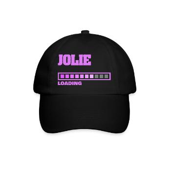 Jolie als Geburt - Baseballkappe - Schwarz/Schwarz - Vorne