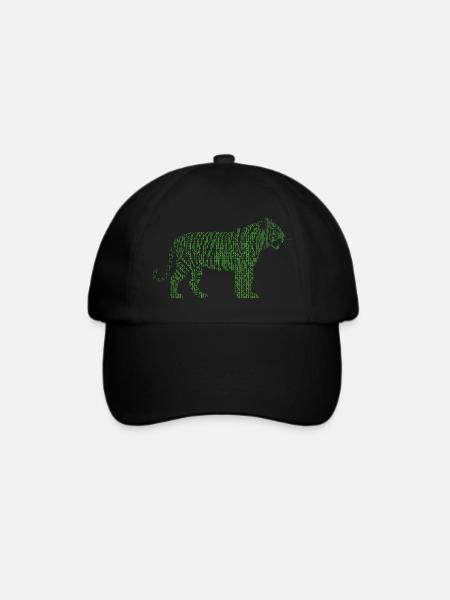 Binärcode Green Matrix Tiger Tech Cyber - Baseballkappe - Schwarz/Schwarz