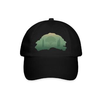 Der atmende Wald  - Baseballkappe - Schwarz/Schwarz - Vorne