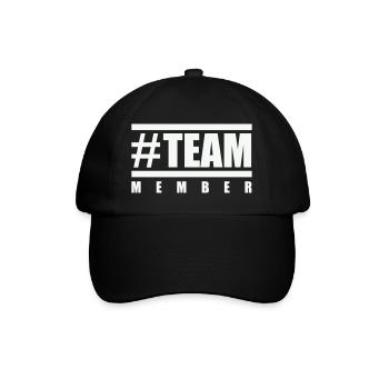 team_member_hashtag- - Baseballkappe - Schwarz/Schwarz - Vorne