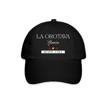 La Orotava Spanien Souvenir – Reise minimalistisch - Baseballkappe - Schwarz/Schwarz - Vorne