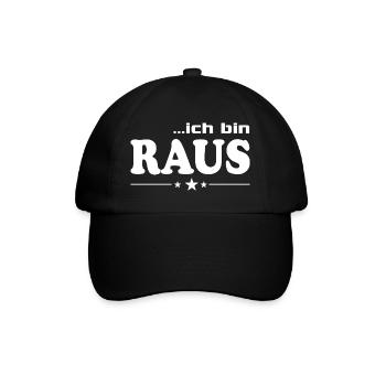 Ich bin raus T-Shirt-Sprüche Fun lustig Weg - Baseballkappe - Schwarz/Schwarz - Vorne