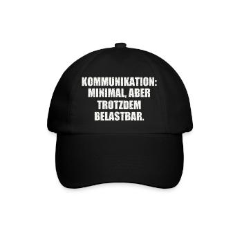KOMMUNIKATION: MINIMAL, ABER TROTZDEM BELASTBAR - Baseballkappe - Schwarz/Schwarz - Vorne
