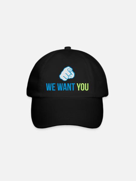 we want you - Baseballkappe - Schwarz/Schwarz