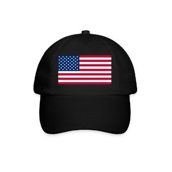 USA Flagge - Baseballkappe - Schwarz/Schwarz - Vorne