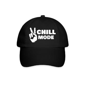 chill mode entspannung relaxing symbol peace sign - Baseballkappe - Schwarz/Schwarz - Vorne