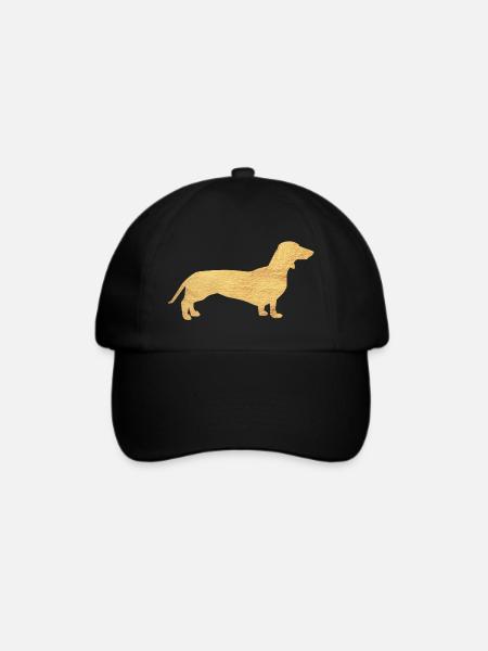 Dackel Gold Herrchen Frauchen Hund Hundefan Tier - Baseballkappe - Schwarz/Schwarz